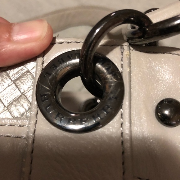 TODAY ONLY: Authentic BURBERRY Blue Label Silver Cream Woven Medium Shoulder Bag - Picture 6 of 14